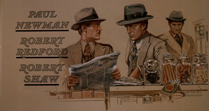 Opening Credits Illustration Redford, Newman, Shaw