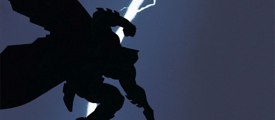 Batman in Silhouette with Lightning