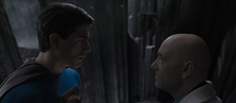 Brandon Routh as Superman and Kevin Spacey as Clark Kent