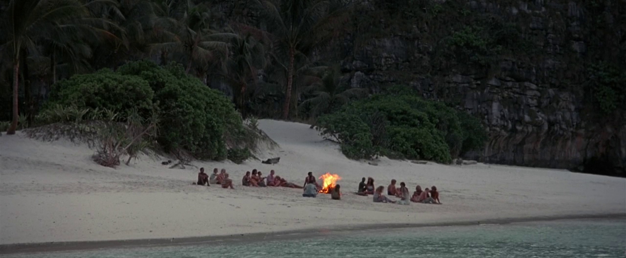 The Hippies Have a Bonfire on the Beach
