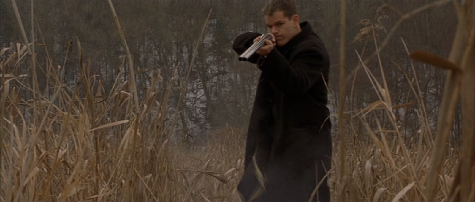 Bourne with a Double Barrel Shotgun